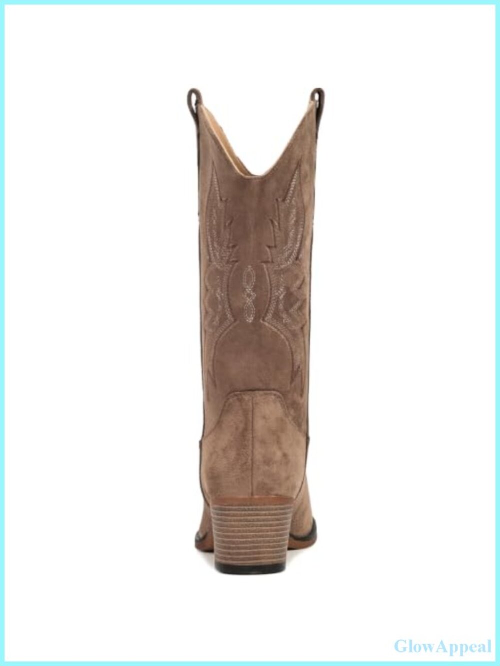 Suede Cowboy Boots Women Mid Calf Western Cowgirl Boots Faux Suede - Picture 6 of 6
